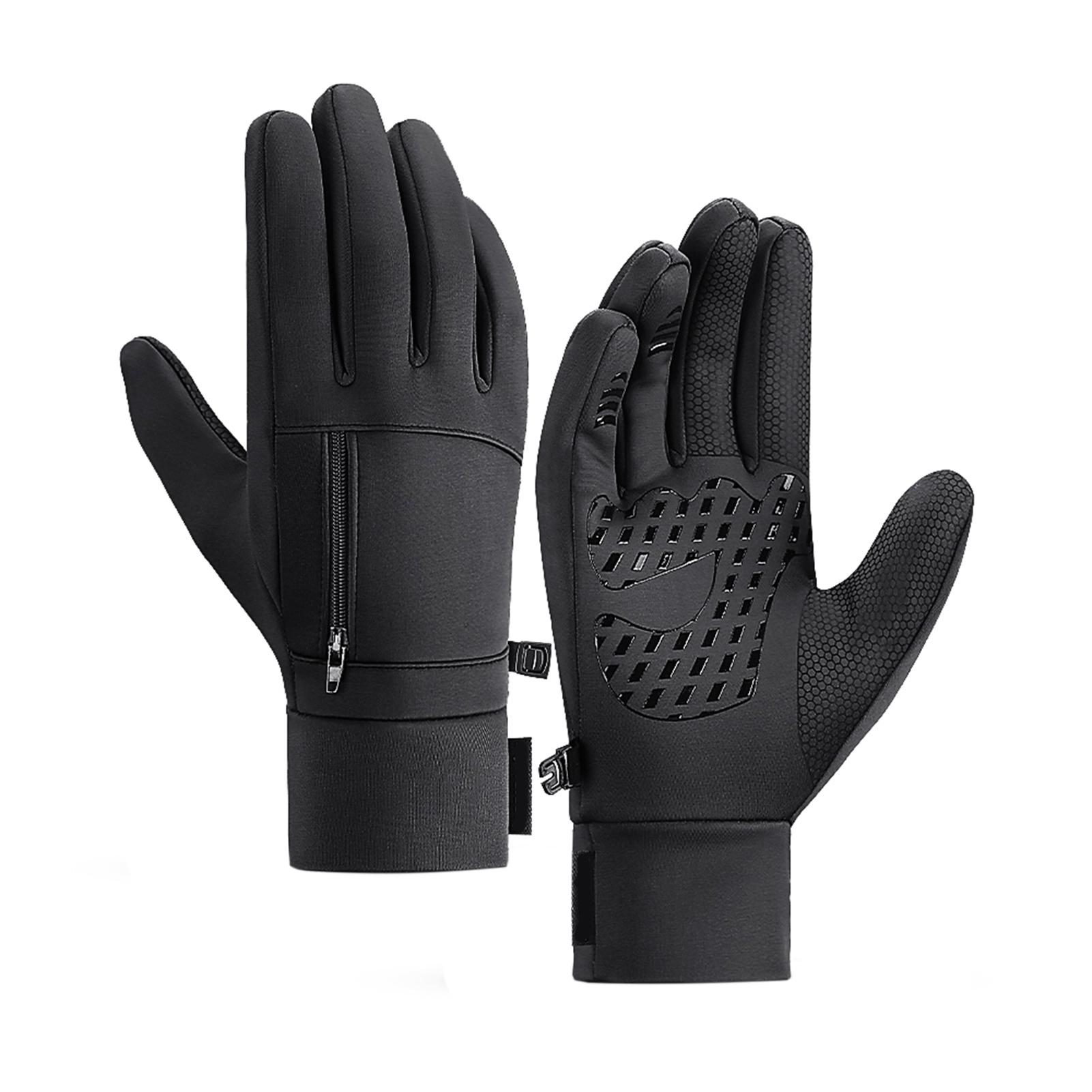 Men Winter Waterproof Gloves Touchscreen  Anti-Slip Fleece Thermal Sport Gloves Mens Winter Gloves M
