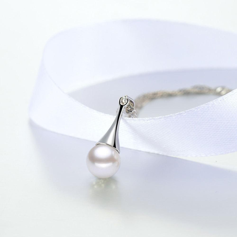 Temperament Female Pearl Pendant, Female Silver-plated Jewelry, Water Drop Fashion