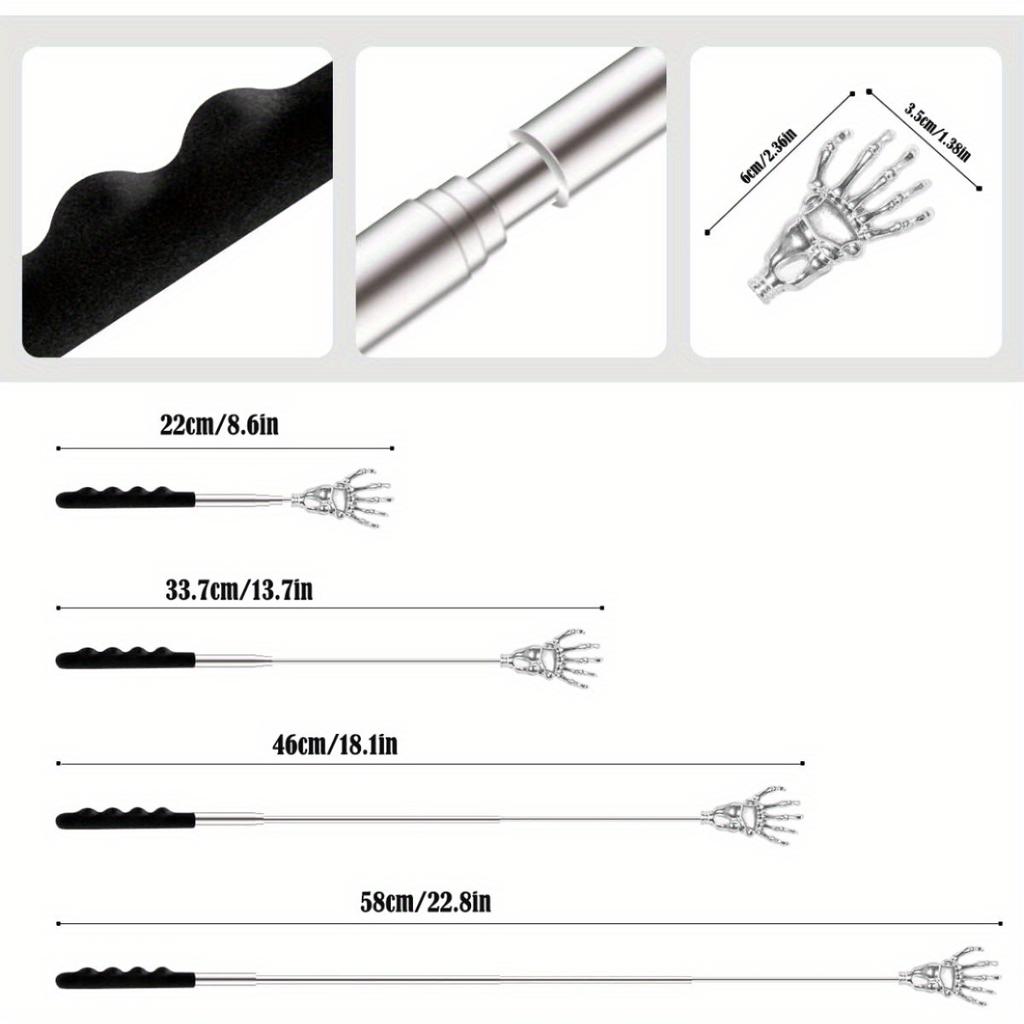 1 Pack Back Scratcher Extendable Metal Portable Back Scratcher for Men Women Adults, Telescoping Back Massager with PVC Handles