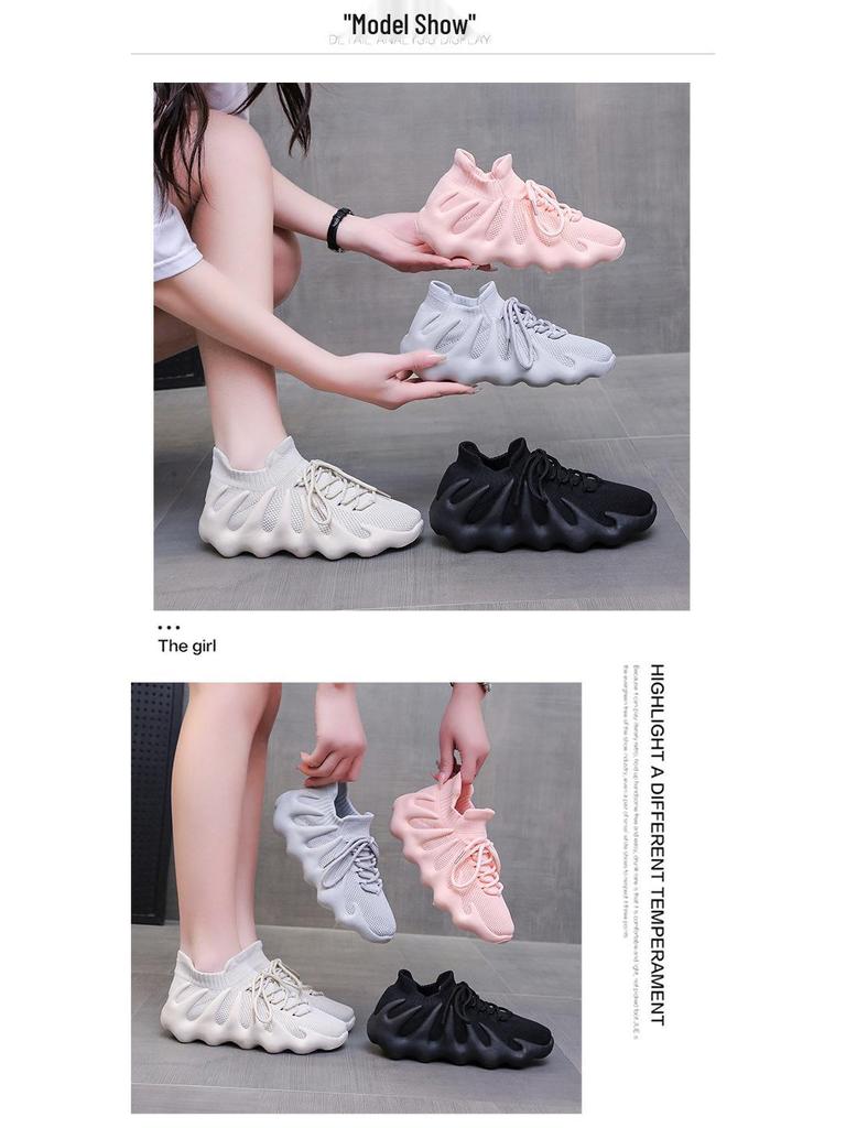 Modne na 2024 rok Octopusowe Trampki Casualowe Flyknit: Oddychające, Koreański Styl, Skarpety Buty Unisex
