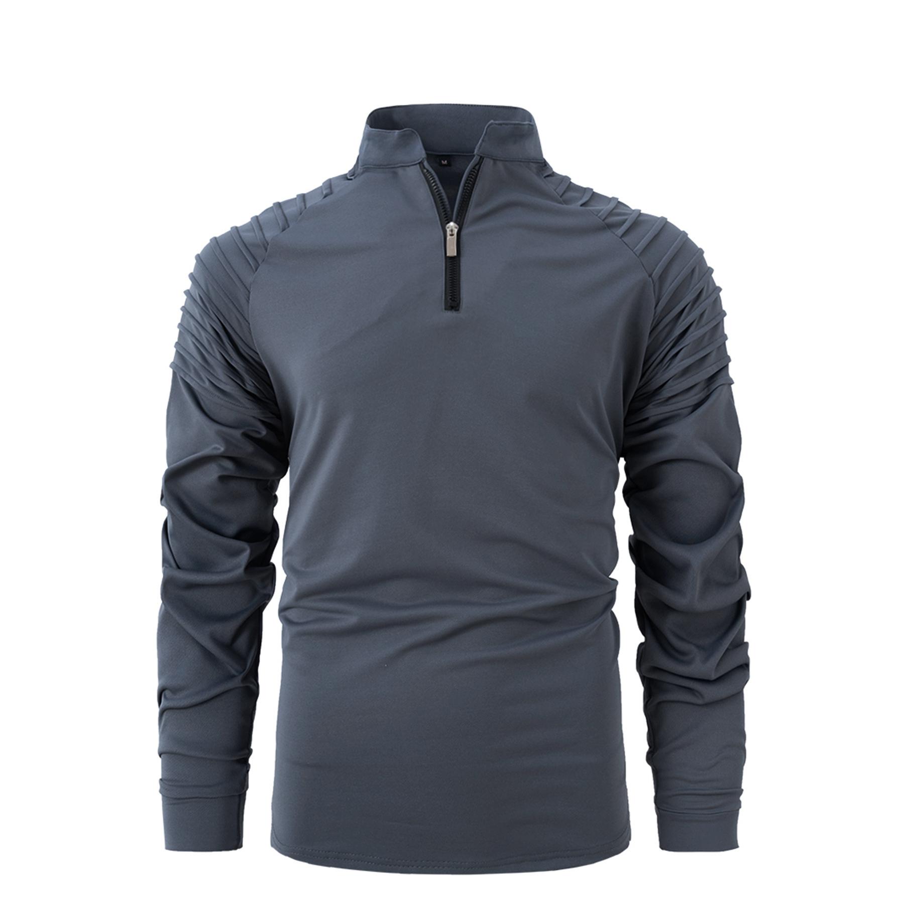 

Весна Осень Slim Fit Мужская рубашка поло с длинным рукавом Однотонные спортивные поло XL