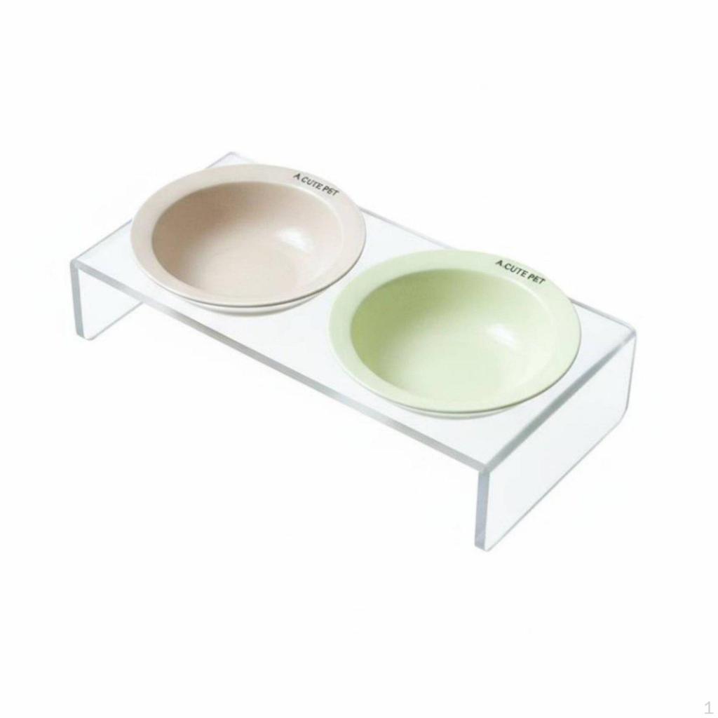 Ceramic Pet Bowl with Simple to Clean Elevated Cat Minimalist Design Acrylic