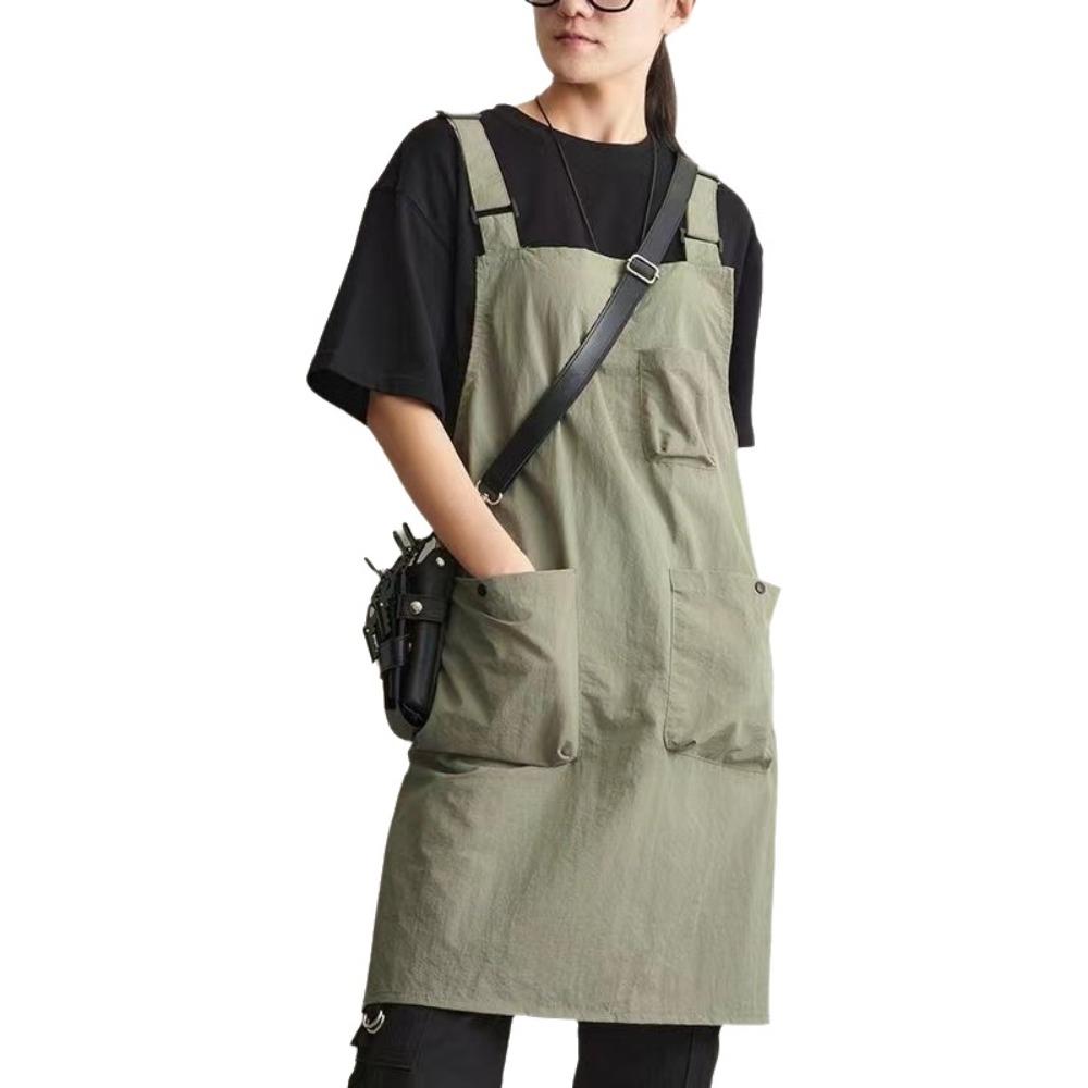 Oil-Proof Water-resistant Apron Adjustable Work Apron Kitchen Accessories Cooking Apron Bar зелёный