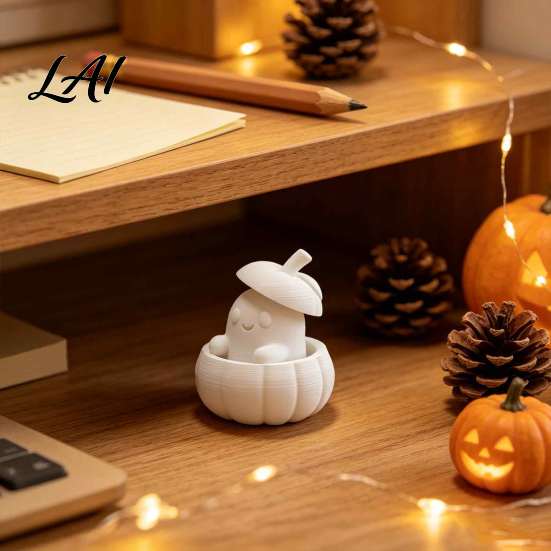 Decorative Holiday Figures 3D Printed Christmas Gift Box Ghost Figurine Ornaments Cute Cartoon Creative Gifts Halloween Pumpkin Desktop Decoration