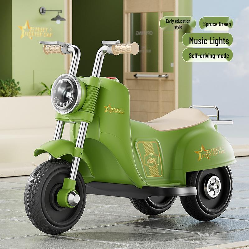 Rechargeable Kids' Electric Tricycle - Remote Control Ride-On Motorcycle for Boys & Girls.