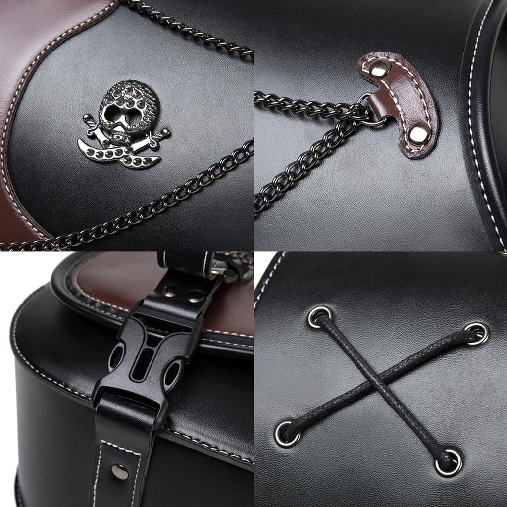 1 Pair Travel Luggage Storage Bag Saddlebag Motorbike Accessories Tool Bag Retro Punk Style Saddlebag PU Side Bag