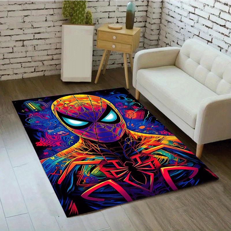 1pc Spider-Man Pattern Area Rug Soft Flannel Floor Mat for Living Room, Bedroom and Carpet, Sofa Coffee Table Floor Mat, Machine Washable