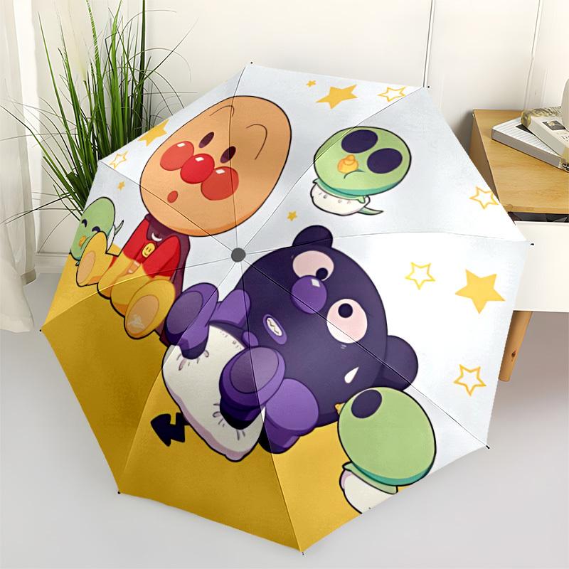 1PC Anpanman Automatic Folding Umbrella, Automatic Folding Umbrella with 8 Ribs, Convenient for Outdoor Use  015