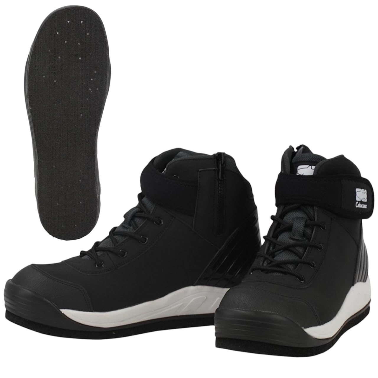 

Ботинки для рыбалки Celacanz Felt Spike с войлочными шипами для рифа, японские рыболовные снасти X SELL подошвы, быстросохнущие, легкие, нескользящие, чёрный