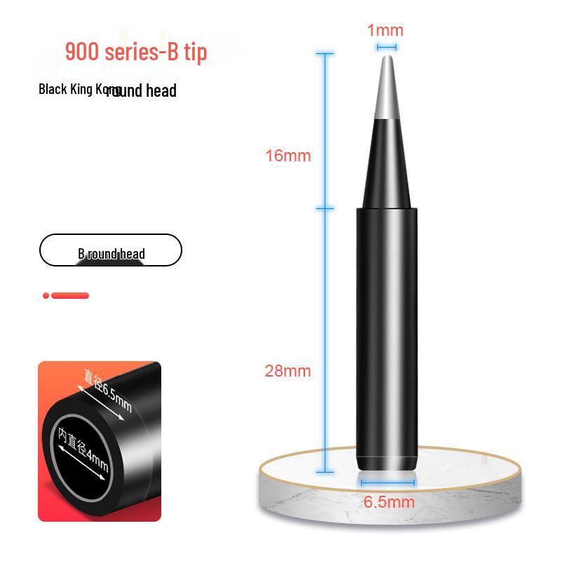 Black Gold Steel 936 Universal Soldering Iron Tip for 937 Stations: Pointed, Horseshoe, Knife Head Styles.