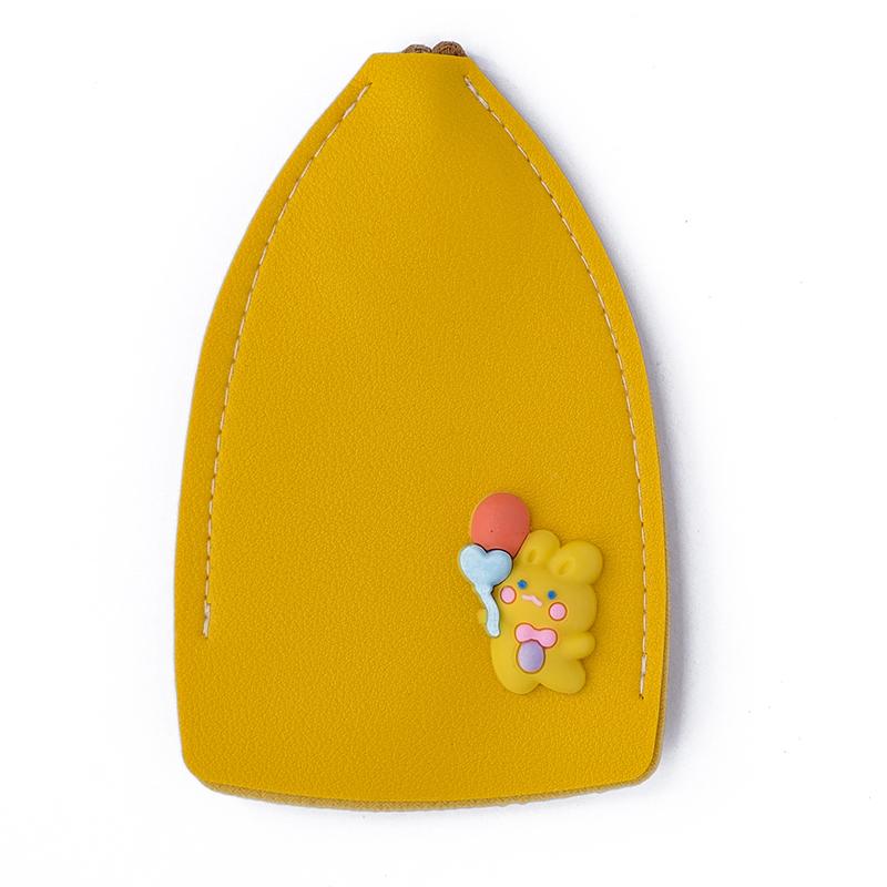 

Милый креативный выдвижной чехол для ключей с изображением животных из мультфильма, чехол для ключей из искусственной кожи, большой емкости, органайзер для ключей жёлтый