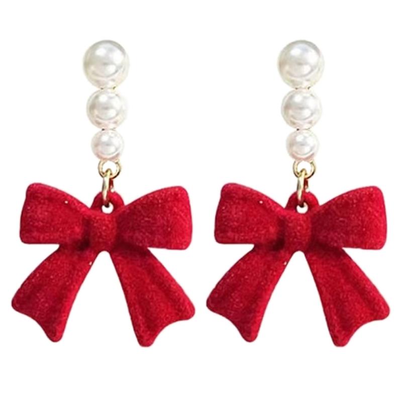 Fashionable Bowknot Earring for Women Cute Ear Studs Adornment Trendy Ear Hooks Charm Ornament Jewelry Accessories