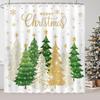 Christmas Shower Curtain Xmas Tree Merry Christmas Snowflake Bathroom Shower Curtain Winter Waterproof Fabric Shower Curtains