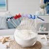 100PCS Disposable Fruit Tags, Crabs Octopuses Dolphins Decor Bamboo Skewers, with Sharp Tip Cocktail Sticks, for Pool Parties Restaurants Banquets