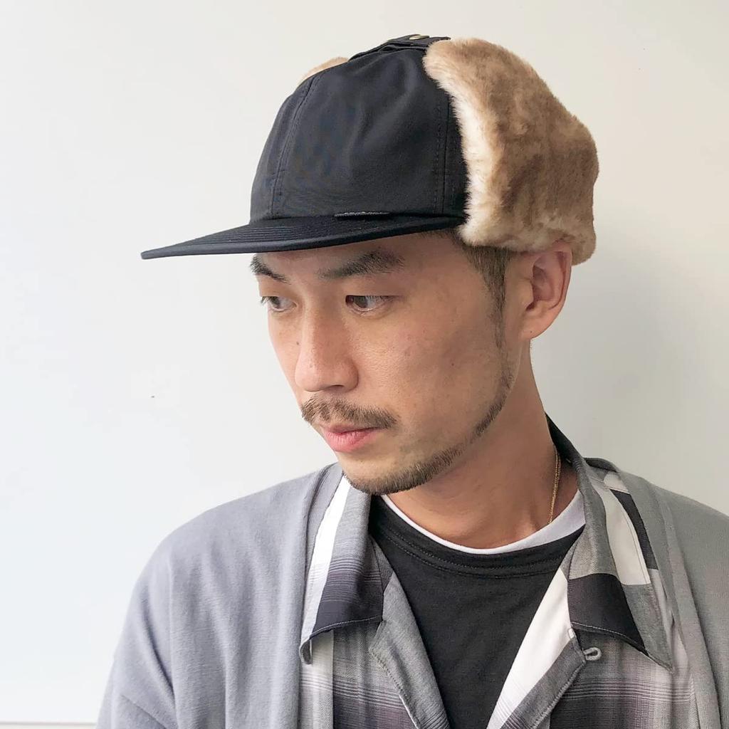 Basic Enchi Cordura Flap Made with Japanese Cordura with Ear Antibacterial and One Size Fits Black 60/40 Cap, Fabric, Flaps, Deodorizing, All,