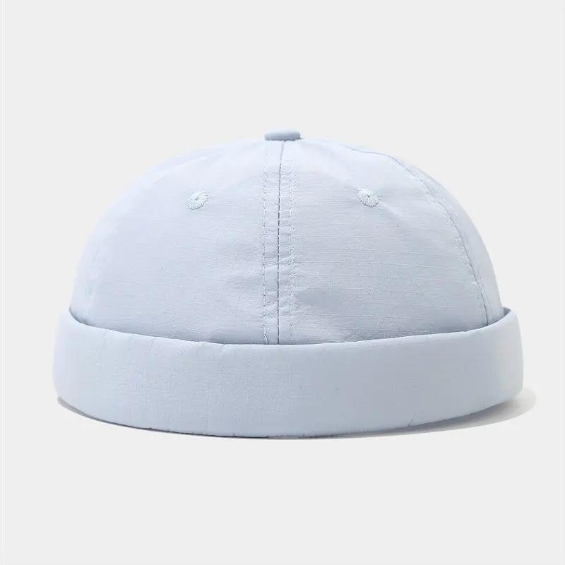 LDSLYJR Four Seasons Polyester Solid Docker Cap Brimless Hat Skullies Beanie Hats Landlord Sailor Cap Men and Women 30