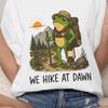 We Hike At Dawn Frog Hiking Camping Backpacker T-Shirt