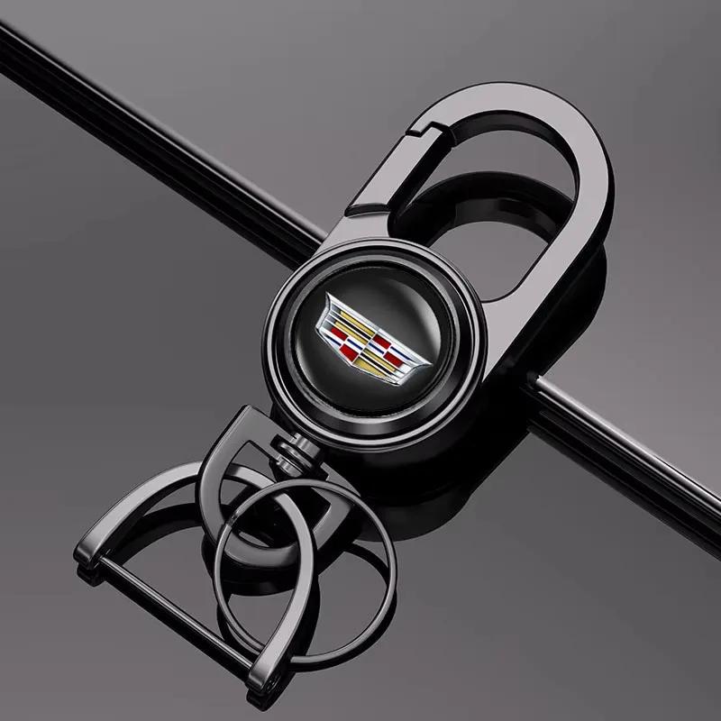 

For Cadillac ATS BLS CT5 CT6 CTS ESCALADE EXT SLR STS XLR XT4 XTS Creative Ratable Car Logo Keychain Alloy Keyring Accessories чёрный