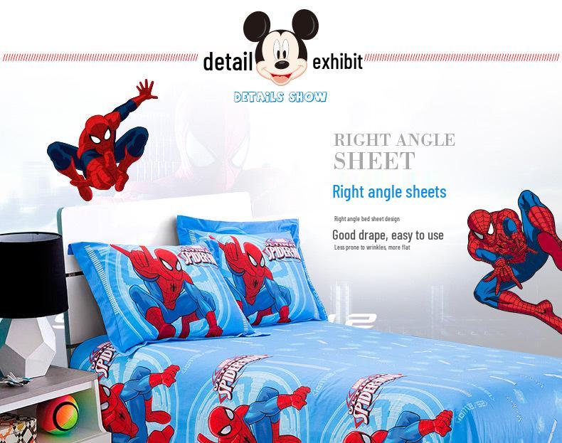 Spiderman All-Cotton 4-Piece Boys' Cartoon Bedding Set