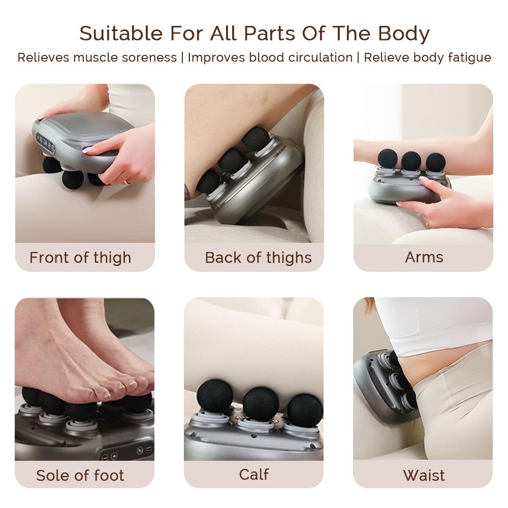 20 Gears Fascia Gun Six-head Massage Gun High Frequency Vibration Body masajeador Waist Back Massager Thigh Calf Massager Gun