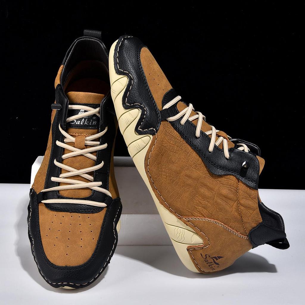 New Men's Mid-Top Octopus Martin Boots - Spring/Autumn Handmade Casual Outdoor Shoes