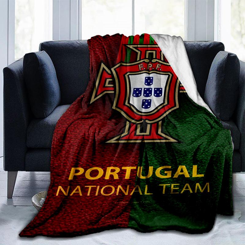 Decke mit Wappen der Portugiesischen Fußballföderation Geeignet für Sofas, Betten, Büros und Camping - Perfektes Geschenk für Halloween Weihnachten