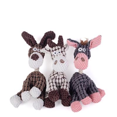 Plüsch-Hundespielzeug in Tierform, bissfest, quietschendes Spielzeug, Cord-Hundespielzeug für kleine und große Hunde, Welpen, Haustier-Trainingszubehör