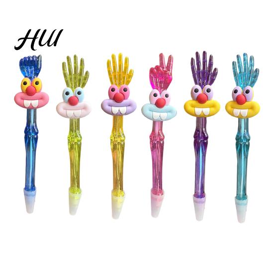 Creative Writing Accessory Cute Ballpoint Pens Kids Cartoon Gel Pen with Top Hand Assorted Vibrant Color Ink Colors Rollerball for School Office