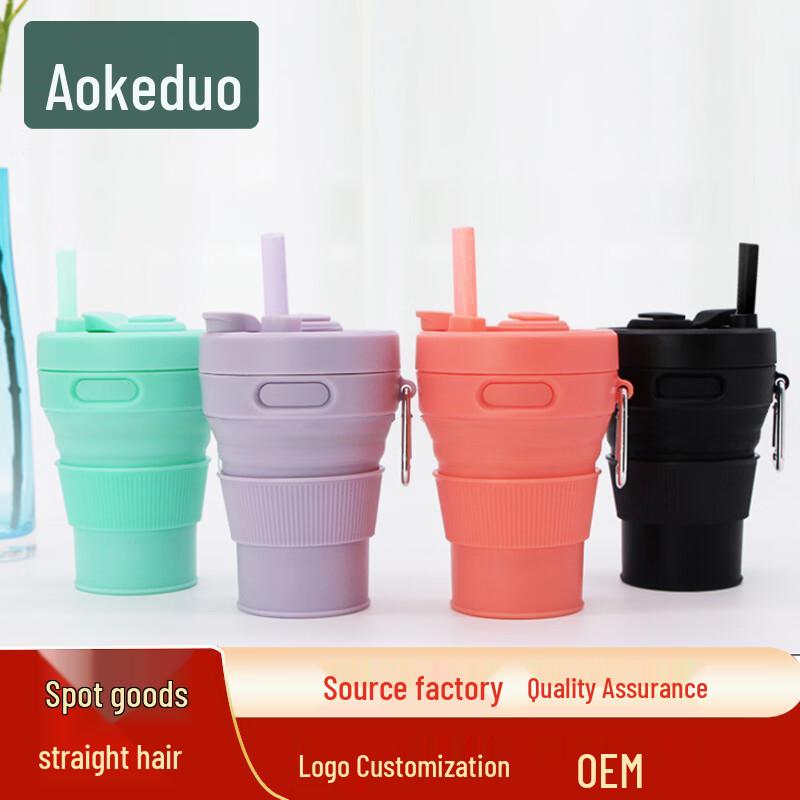 Aokedu Collapsible Silicone Straw Cup