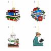 Handmade Stain Book Ornament Acrylic Xmas Book Drop Ornaments Xmas Tree Hanging Pendant  New Year