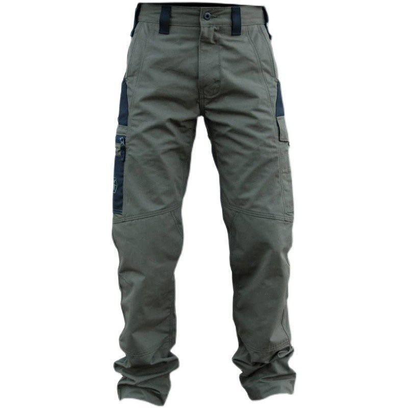 Men Tactical Cargo Pants Pocket Ripstop Fabric Loose Casual Outdoor Hiking Workwear Trousers