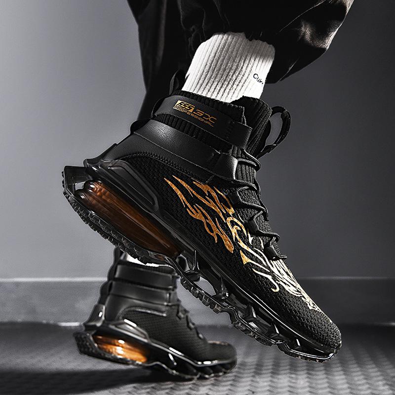 Модные крутые мужские повседневные спортивные туфли из сетчатого материала с высоким — фото 5