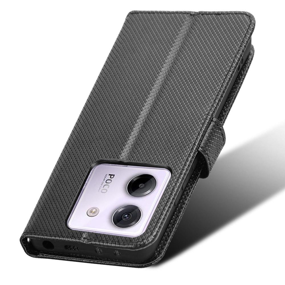 For Xiaomi Poco M7 Pro 5G Case PU Leather Diamond Texture Wallet Phone Cover