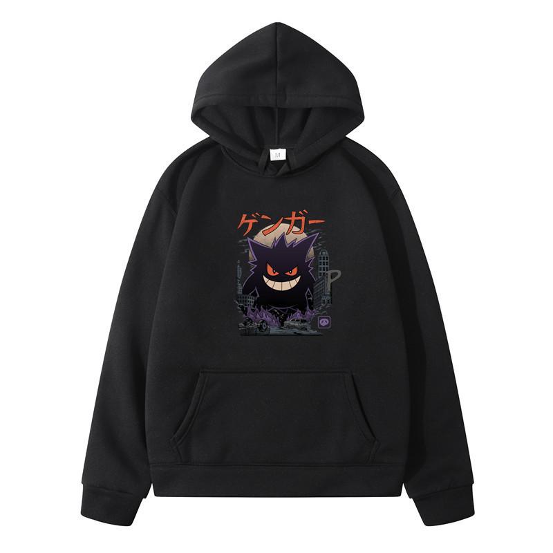 Loose Hooded Sweater Gengar Kaiju Fleece Pullover Sweatshirt Men'S Fast Sale