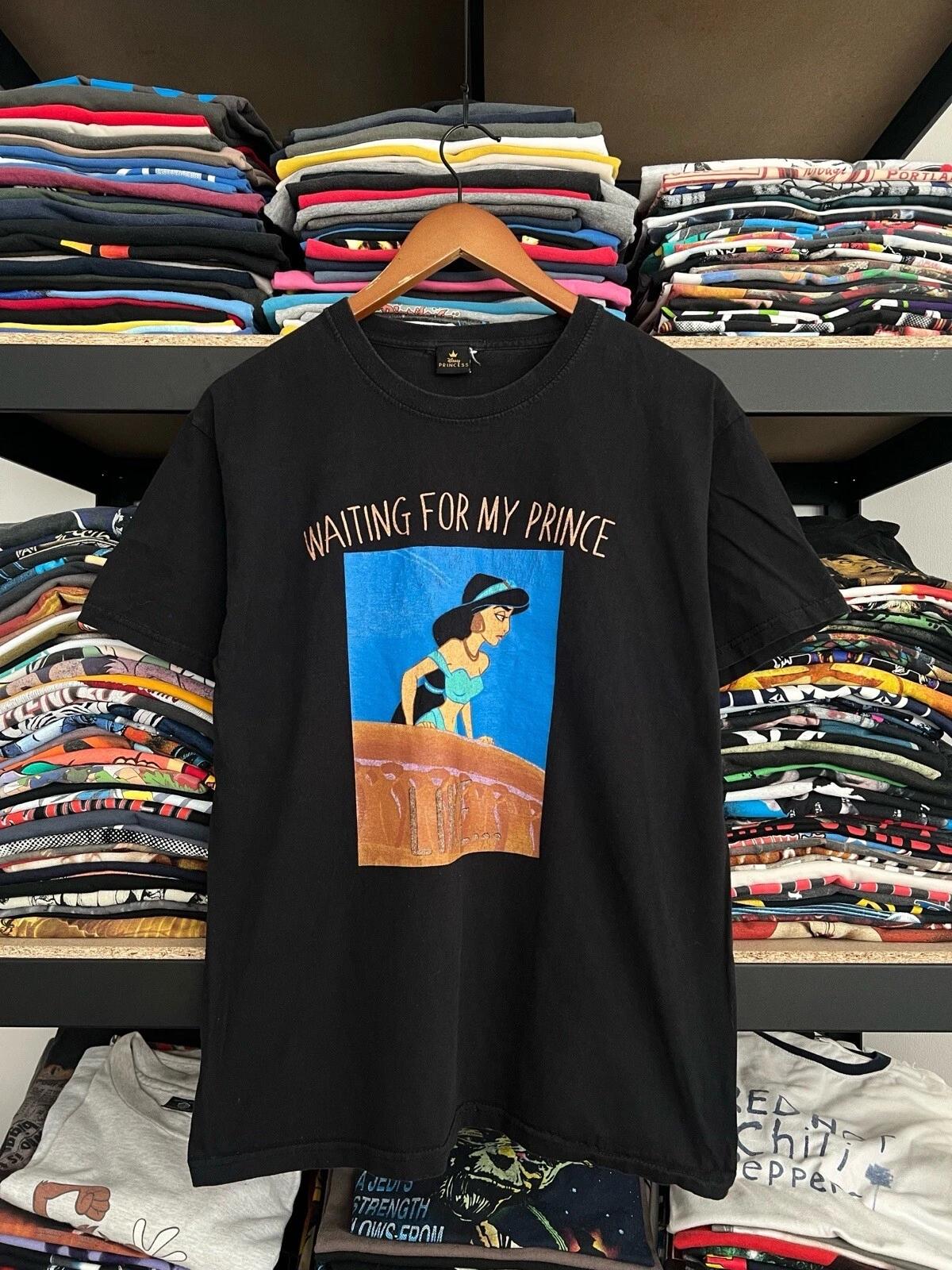 Princess Jasmine Vintage 2000s Aladdin Cartoon Movie Black Tshirt M