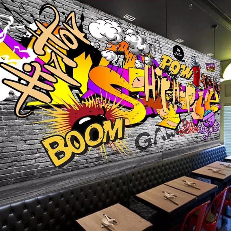 Photo Wallpaper 3D Graffiti Mural KTV Bar Background Wall Painting Restaurant Modern Creative Wall Papers For Walls 3D