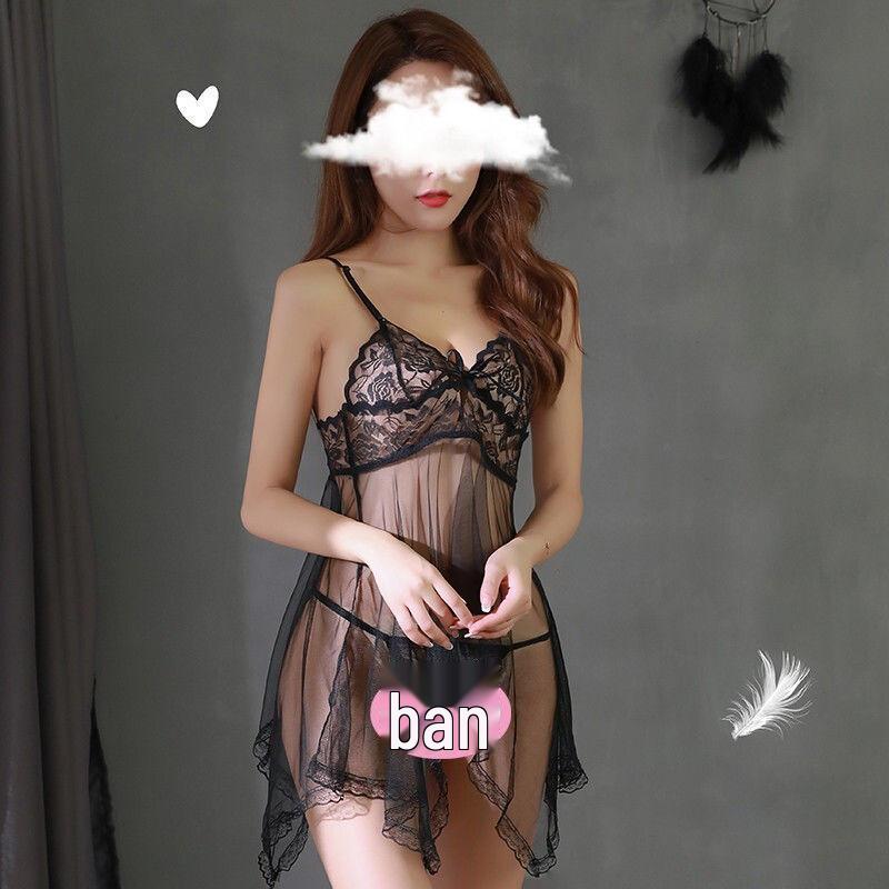 Lenjerie de corp fermecătoare cu bretele din dantelă: Pijamale cu deschidere ușoară, fără zona intimă, pentru femei