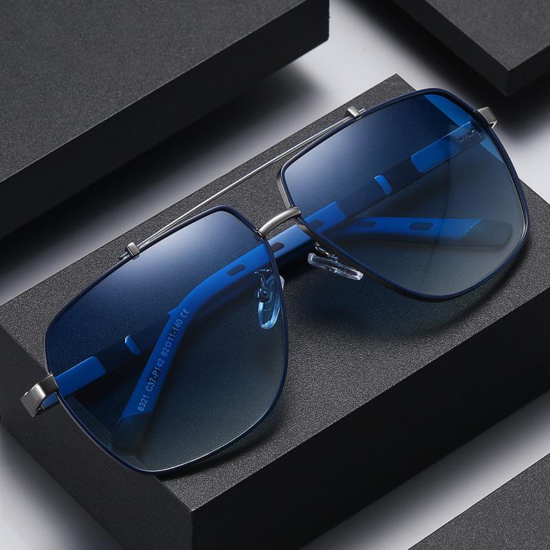 Pilot Polarized TR90 Frame Metal Sunglasses Square Double Bridge Men Women Driving Sun Glasses Luxury Cycling UV400 Eyewear