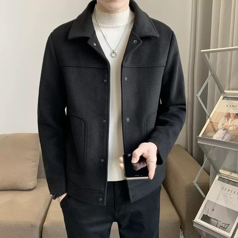 Woolen Jacket Men's Spring, Autumn and Winter New Korean Style Trendy Winter Short Woolen Jacket Men