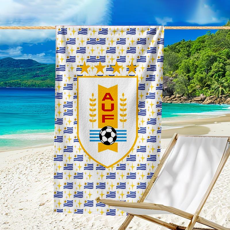 Toalla de Playa con Diseño de Escudo de Club Impreso, Microfibra Súper Suave, Regalo Perfecto Cumpleaños, para Piscina, Playa, Viajes, para familia y amigos