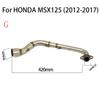 For HONDA MSX125 MSX125SF 2012-2020 Upgrade Motorcycle Exhaust Systems Header Front Link Tube Connect Middle Pipe