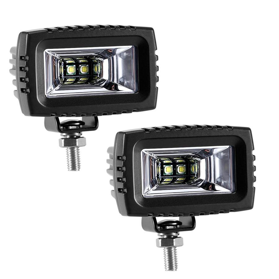 Universal Aluminum Pair 40W 4000 Lumens 6500K Real LED Flood Work Light Bar Off Road Backup Driving Lights Fog Lamp