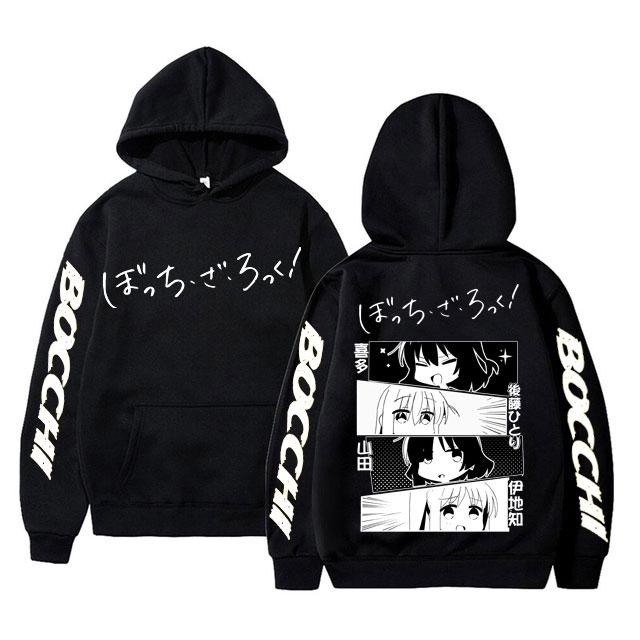 

Симпатичная толстовка с капюшоном в стиле аниме Bocchi The Rock для мужчин и женщин, толстовка большого размера Kawaii Hitori Gotoh Yamada Ryo Kita Ikuyo Ijichi Nijika, толстовки унисекс XXXXL чёрный