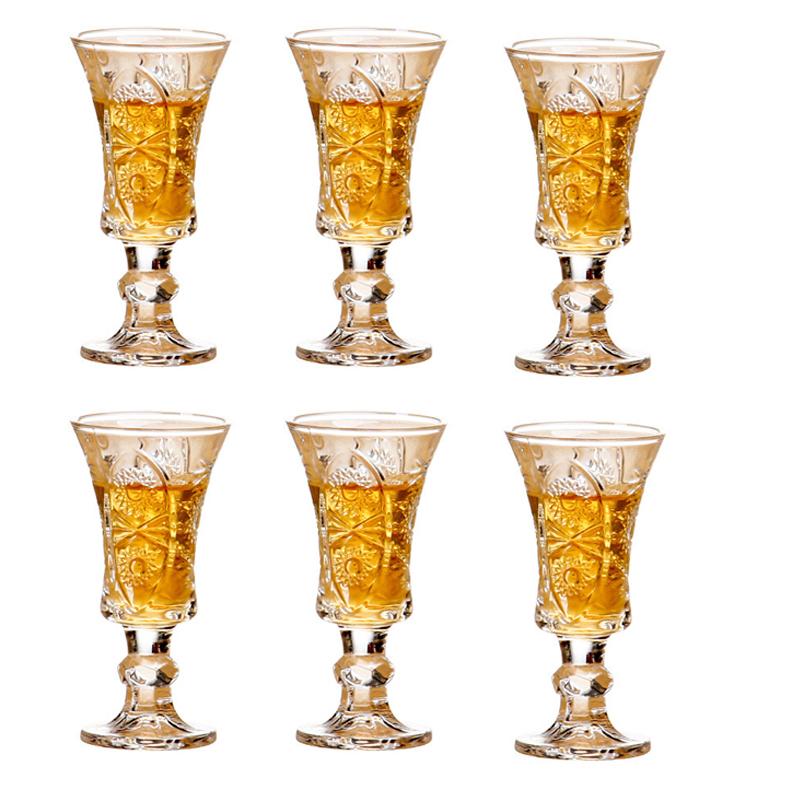 

6 шт., 40 мл, бессвинцовая гравированная рюмка, хрустальный бокал, бокал для вина, ликер, водка, текила, набор чашек для спиртных напитков, домашний бар, вечеринка, посуда для напитков A 6PCS