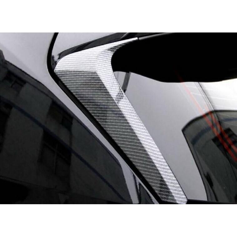 Car Accessories Fit for Toyota Highlander ABS 2014 2015 2016 2017 2018 2019 Side Rear Window Spoiler Wing Cover Trims (Carbon Fiber) 2PCS