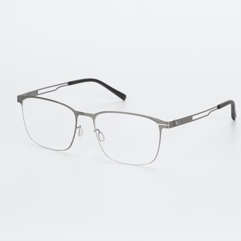 Ultra-Light Men's Myopia Glasses Frame - No-Screw, Large Size, Personalized Thin Steel