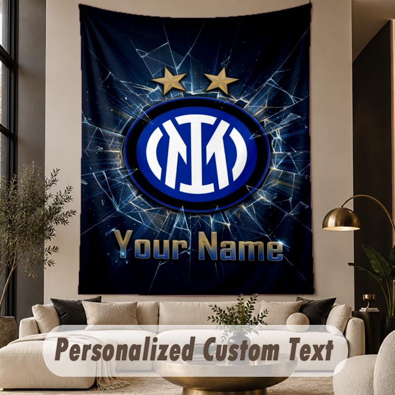 Custom Text Tapestry Inter Milan Print Wall Tapestry Indoor Living Room Wall Decor