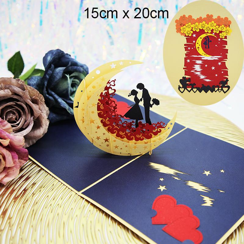 Hot 3D Creative Card For Wife And Friend Valentines Day Gift Wedding Invitation  Card Thank You Postcard