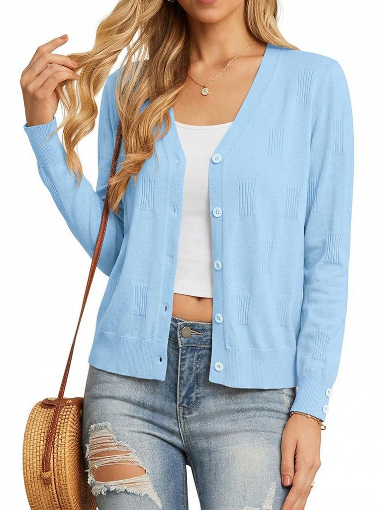 European and American foreign trade slim-fitting long-sleeved V-neck knitted sweater top sweater cardigan jacket women