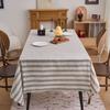 Japanese Tablecloth Cotton And Linen Dyed Striped Green Dyed Horizontal Strip Tablecloth Coffee Table Cloth